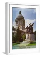 Olympia, Washington, Close-Up View of the New State Capitol Building-Lantern Press-Framed Art Print