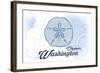 Olympia, Washington - Sand Dollar - Blue - Coastal Icon-Lantern Press-Framed Art Print