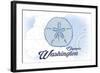 Olympia, Washington - Sand Dollar - Blue - Coastal Icon-Lantern Press-Framed Art Print