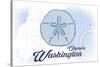 Olympia, Washington - Sand Dollar - Blue - Coastal Icon-Lantern Press-Stretched Canvas