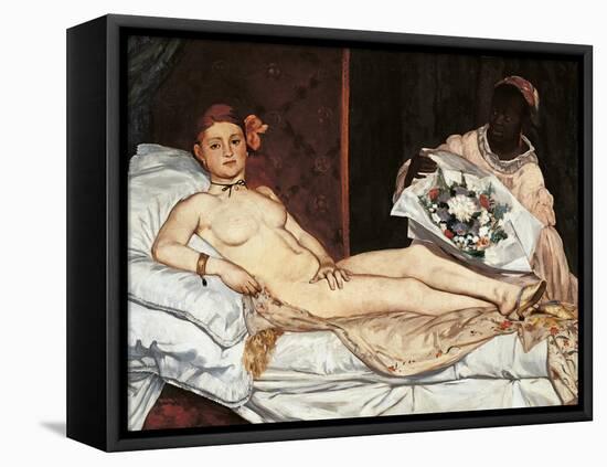 Olympia-Edouard Manet-Framed Stretched Canvas