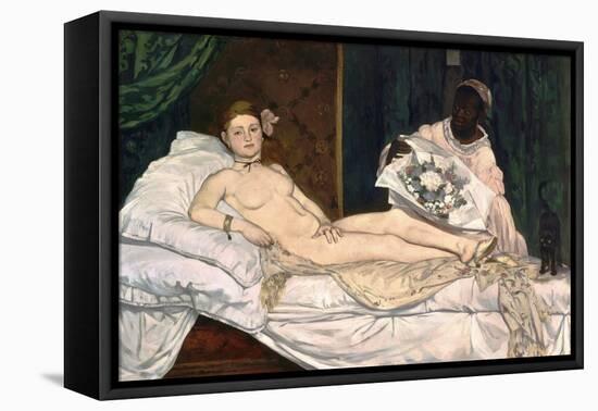 Olympia-Edouard Manet-Framed Stretched Canvas