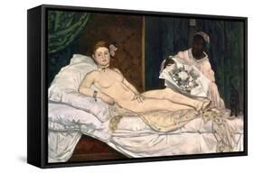 Olympia-Edouard Manet-Framed Stretched Canvas