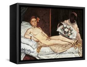 Olympia-Edouard Manet-Framed Stretched Canvas