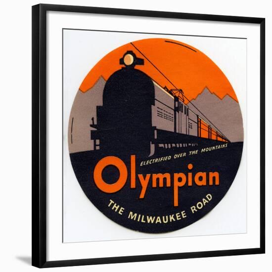 Olympian, the Milwaukee Road: Electrified over the Mountains-null-Framed Giclee Print