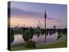 Olympiapark and Olympiaturm at Dusk, Munich, Bavaria, Germany, Europe-Gary Cook-Stretched Canvas