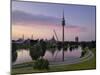 Olympiapark and Olympiaturm at Dusk, Munich, Bavaria, Germany, Europe-Gary Cook-Mounted Photographic Print