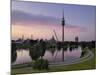 Olympiapark and Olympiaturm at Dusk, Munich, Bavaria, Germany, Europe-Gary Cook-Mounted Photographic Print