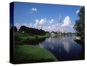 Olympiapark (Olympic Park) and the Olympiaturm (Olympic Tower), Munich, Bavaria, Germany-Yadid Levy-Stretched Canvas
