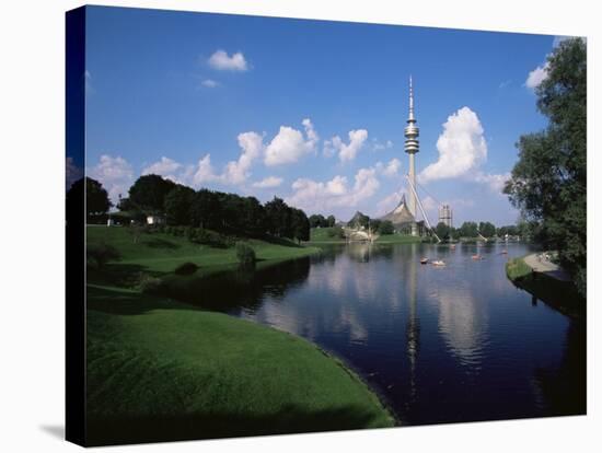 Olympiapark (Olympic Park) and the Olympiaturm (Olympic Tower), Munich, Bavaria, Germany-Yadid Levy-Stretched Canvas