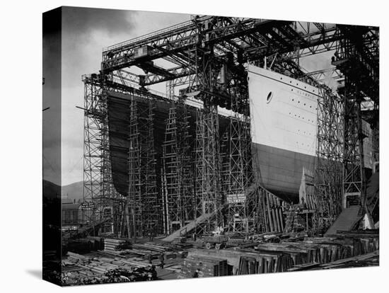 Olympic and Titanic Being Built-null-Stretched Canvas