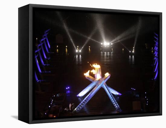 Olympic Cauldron after Being Lit at the Opening Ceremony for the 2010 Olympics-null-Framed Stretched Canvas