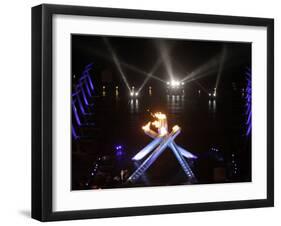 Olympic Cauldron after Being Lit at the Opening Ceremony for the 2010 Olympics-null-Framed Photographic Print