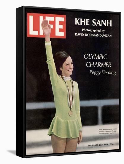 Olympic Charmer Peggy Fleming, February 23, 1968-Art Rickerby-Framed Stretched Canvas