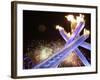 Olympic Flame Burns after the Opening Ceremony of the Vancouver 2010 Olympics-null-Framed Photographic Print