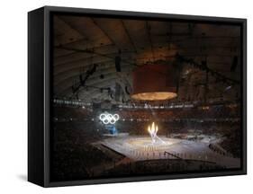 Olympic Flame is Lit During the Opening Ceremony for the Vancouver 2010 Olympics-null-Framed Stretched Canvas