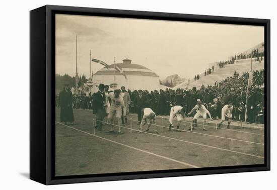 Olympic Games, 1896, Preparation for the 100-Meter Race, 1896-Albert Meyer-Framed Stretched Canvas