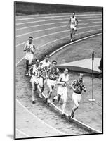 Olympic Games 1952 : Emil Zatopek in the Lead During 5000 M. Race July 25, 1952-null-Mounted Photo