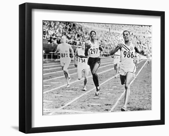 Olympic Games in Helsinki : Malvin Whitfield (USA) Winning the 800 Meters Race in 1 Minute 49 Sec-null-Framed Photo