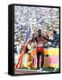 Olympic Games in Los Angeles, 1984 : 100M : Carl Lewis Winner-null-Framed Stretched Canvas