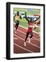 Olympic Games in Los Angeles, 1984 : 4X100M : American Team Is Winner : Carl Lewis-null-Framed Photo