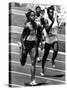 Olympic Games in Los Angeles, 1984 : American Evelyn Ashford Winning the 100M, on R : Heather Oaks-null-Stretched Canvas