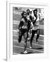 Olympic Games in Los Angeles, 1984 : American Evelyn Ashford Winning the 100M, on R : Heather Oaks-null-Framed Photo