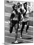 Olympic Games in Los Angeles, 1984 : American Evelyn Ashford Winning the 100M, on R : Heather Oaks-null-Mounted Photo
