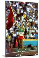 Olympic Games in Los Angeles, 1984 : Moroccan Athlet Said Aouita Win the 5000M-null-Mounted Photo
