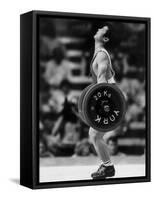 Olympic Games in Los Angeles, 1984 : Weightlifting: Chinese Wu Shude July 30, 1984-null-Framed Stretched Canvas