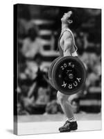 Olympic Games in Los Angeles, 1984 : Weightlifting: Chinese Wu Shude July 30, 1984-null-Stretched Canvas