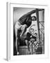 Olympic High Jumper Walter Davis Doing Ballet Exercises in Class of Women Dancers-John Dominis-Framed Premium Photographic Print
