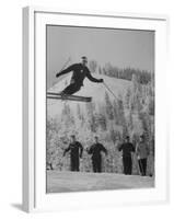 Olympic Hopeful, Bud Werner, Jumping Slope, at Sun Valley Training Camp-null-Framed Premium Photographic Print