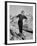 Olympic Hopeful, Jill Kinmont, Leaning Forward on Ski Pole, at Sun Valley Training Camp-null-Framed Premium Photographic Print