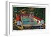 Olympic Hot Springs, Olympic National Park - Olympic National Park-Lantern Press-Framed Art Print