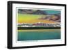 Olympic Mountains from Puget Sound - Olympic National Park-Lantern Press-Framed Art Print