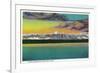 Olympic Mountains from Puget Sound - Olympic National Park-Lantern Press-Framed Art Print