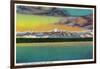 Olympic Mountains from Puget Sound - Olympic National Park-Lantern Press-Framed Art Print