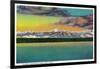 Olympic Mountains from Puget Sound - Olympic National Park-Lantern Press-Framed Art Print