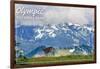 Olympic National Park - Deer and Hurricane Ridge-Lantern Press-Framed Art Print