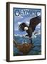 Olympic National Park - Eagle and Chicks-Lantern Press-Framed Art Print