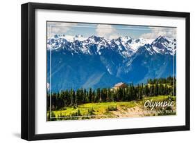 Olympic National Park - Hurricane Ridge Visitor Center-Lantern Press-Framed Art Print