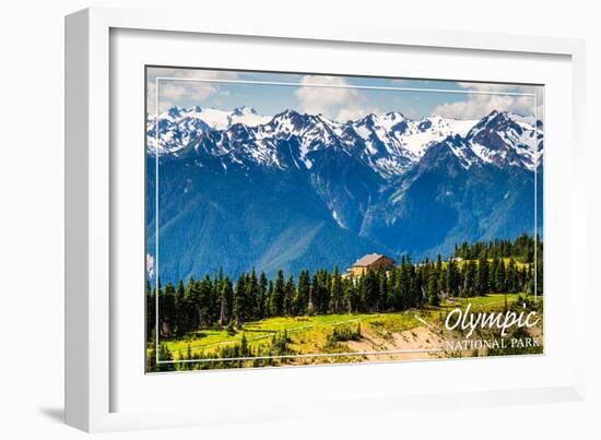 Olympic National Park - Hurricane Ridge Visitor Center-Lantern Press-Framed Art Print