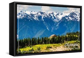 Olympic National Park - Hurricane Ridge Visitor Center-Lantern Press-Framed Stretched Canvas