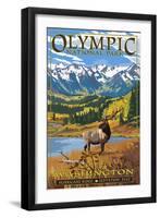 Olympic National Park - Hurricane Ridge-Lantern Press-Framed Art Print