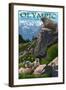 Olympic National Park - Marmots-Lantern Press-Framed Art Print