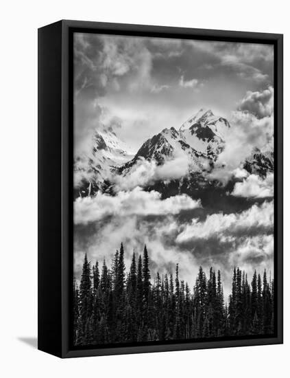 Olympic National Park, Mount Carrie and Carrie Glacier Through the Clouds from Hurricane Ridge-Ann Collins-Framed Stretched Canvas