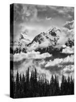 Olympic National Park, Mount Carrie and Carrie Glacier Through the Clouds from Hurricane Ridge-Ann Collins-Stretched Canvas