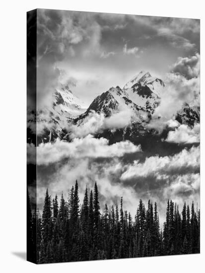 Olympic National Park, Mount Carrie and Carrie Glacier Through the Clouds from Hurricane Ridge-Ann Collins-Stretched Canvas