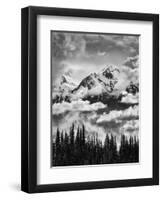 Olympic National Park, Mount Carrie and Carrie Glacier Through the Clouds from Hurricane Ridge-Ann Collins-Framed Premium Photographic Print